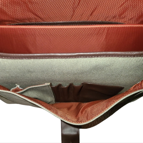 STM Russ Folisi NWT Green And Orange Laptop Messenger Bag Size XL - Picture 7 of 16